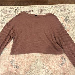 Purple cropped long sleeve t shirt